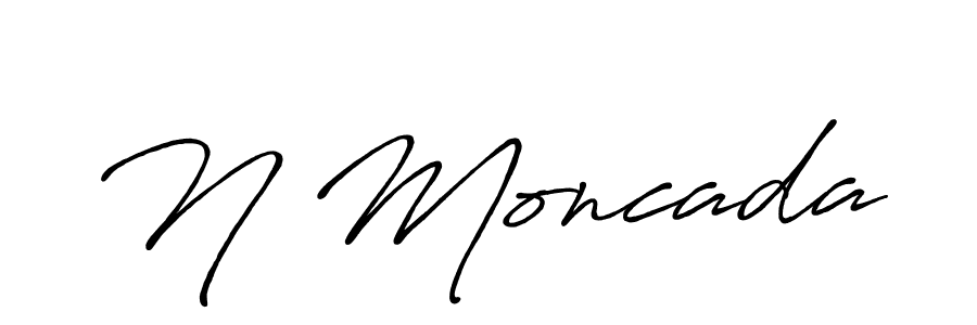 N Moncada stylish signature style. Best Handwritten Sign (Antro_Vectra_Bolder) for my name. Handwritten Signature Collection Ideas for my name N Moncada. N Moncada signature style 7 images and pictures png