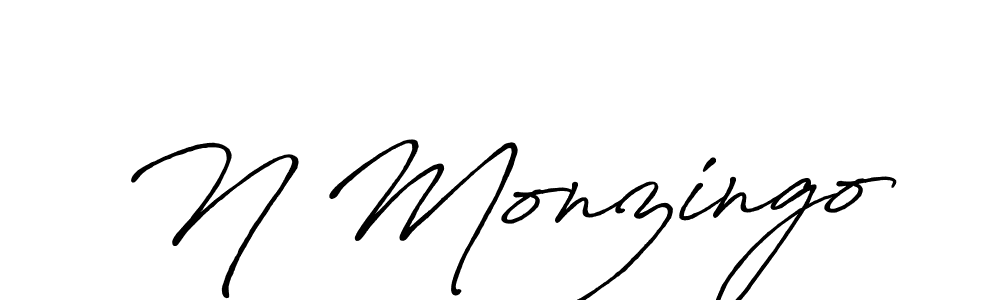 Create a beautiful signature design for name N Monzingo. With this signature (Antro_Vectra_Bolder) fonts, you can make a handwritten signature for free. N Monzingo signature style 7 images and pictures png