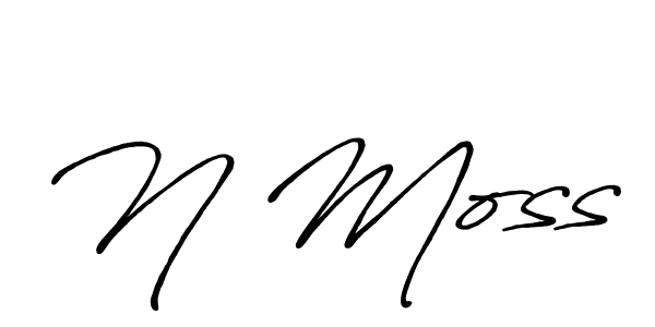 Make a beautiful signature design for name N Moss. With this signature (Antro_Vectra_Bolder) style, you can create a handwritten signature for free. N Moss signature style 7 images and pictures png