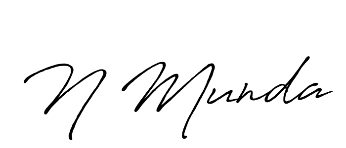 Design your own signature with our free online signature maker. With this signature software, you can create a handwritten (Antro_Vectra_Bolder) signature for name N Munda. N Munda signature style 7 images and pictures png