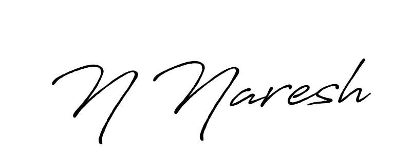 The best way (Antro_Vectra_Bolder) to make a short signature is to pick only two or three words in your name. The name N Naresh include a total of six letters. For converting this name. N Naresh signature style 7 images and pictures png