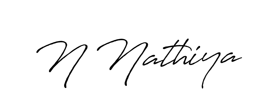 N Nathiya stylish signature style. Best Handwritten Sign (Antro_Vectra_Bolder) for my name. Handwritten Signature Collection Ideas for my name N Nathiya. N Nathiya signature style 7 images and pictures png