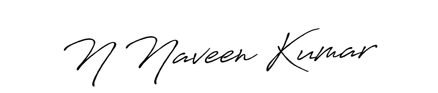 Create a beautiful signature design for name N Naveen Kumar. With this signature (Antro_Vectra_Bolder) fonts, you can make a handwritten signature for free. N Naveen Kumar signature style 7 images and pictures png