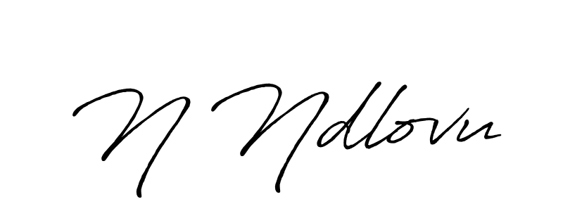 Create a beautiful signature design for name N Ndlovu. With this signature (Antro_Vectra_Bolder) fonts, you can make a handwritten signature for free. N Ndlovu signature style 7 images and pictures png