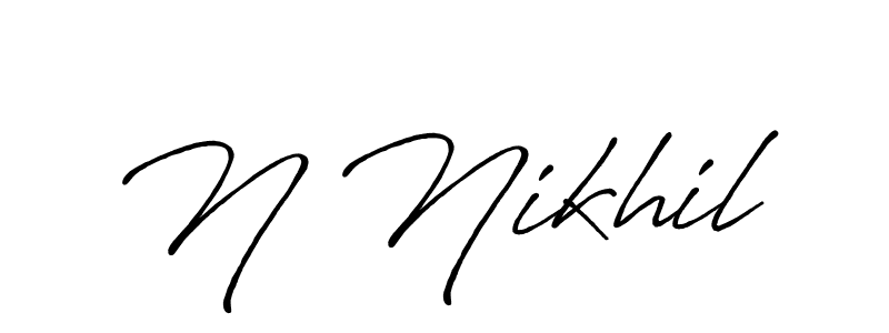 if you are searching for the best signature style for your name N Nikhil. so please give up your signature search. here we have designed multiple signature styles  using Antro_Vectra_Bolder. N Nikhil signature style 7 images and pictures png