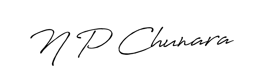 N P Chunara stylish signature style. Best Handwritten Sign (Antro_Vectra_Bolder) for my name. Handwritten Signature Collection Ideas for my name N P Chunara. N P Chunara signature style 7 images and pictures png