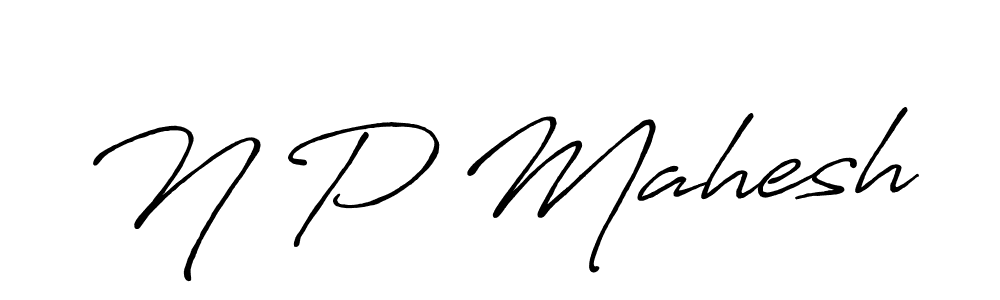 The best way (Antro_Vectra_Bolder) to make a short signature is to pick only two or three words in your name. The name N P Mahesh include a total of six letters. For converting this name. N P Mahesh signature style 7 images and pictures png