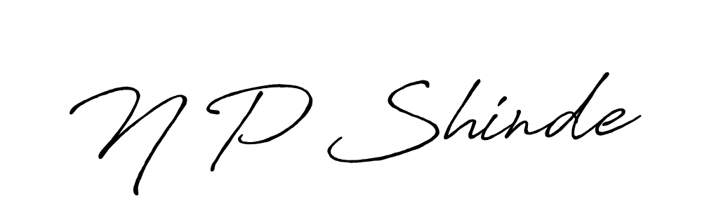 Use a signature maker to create a handwritten signature online. With this signature software, you can design (Antro_Vectra_Bolder) your own signature for name N P Shinde. N P Shinde signature style 7 images and pictures png