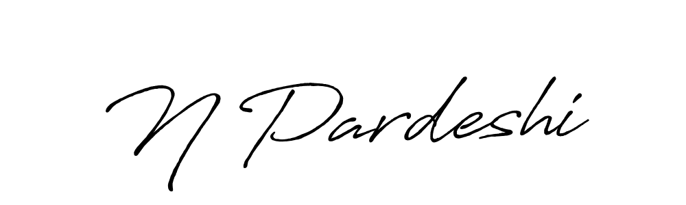 Create a beautiful signature design for name N Pardeshi. With this signature (Antro_Vectra_Bolder) fonts, you can make a handwritten signature for free. N Pardeshi signature style 7 images and pictures png