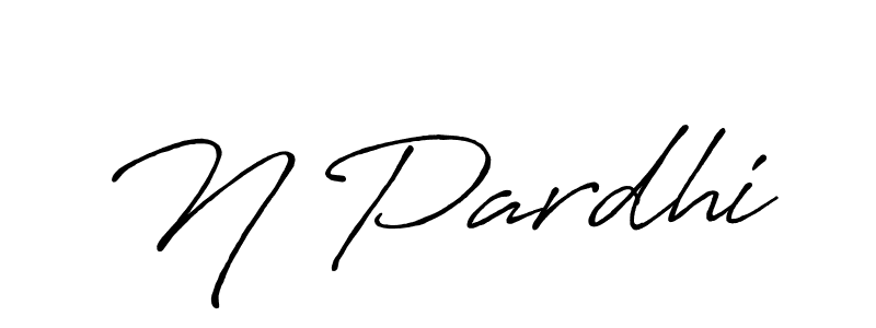 Create a beautiful signature design for name N Pardhi. With this signature (Antro_Vectra_Bolder) fonts, you can make a handwritten signature for free. N Pardhi signature style 7 images and pictures png