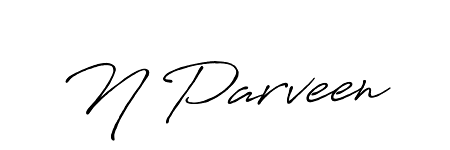 The best way (Antro_Vectra_Bolder) to make a short signature is to pick only two or three words in your name. The name N Parveen include a total of six letters. For converting this name. N Parveen signature style 7 images and pictures png