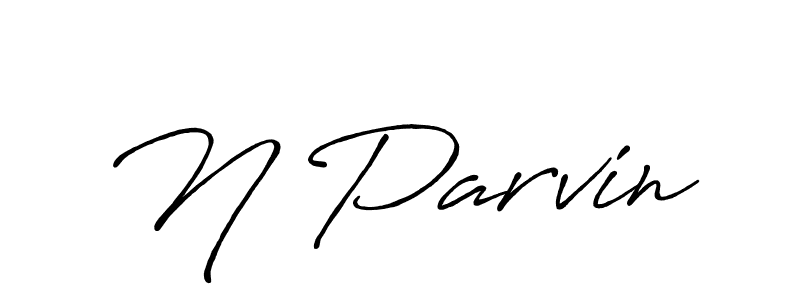 The best way (Antro_Vectra_Bolder) to make a short signature is to pick only two or three words in your name. The name N Parvin include a total of six letters. For converting this name. N Parvin signature style 7 images and pictures png