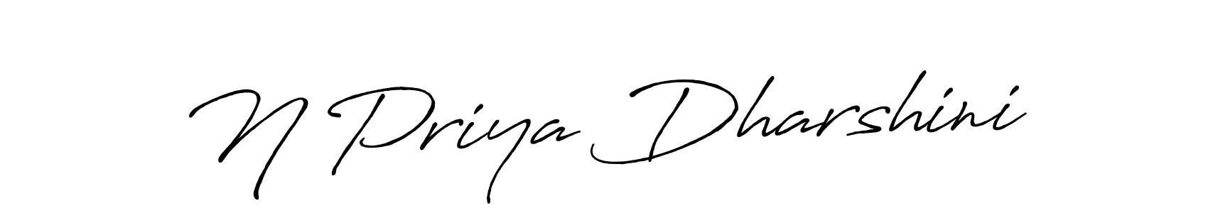 How to make N Priya Dharshini name signature. Use Antro_Vectra_Bolder style for creating short signs online. This is the latest handwritten sign. N Priya Dharshini signature style 7 images and pictures png