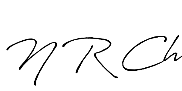 How to make N R Ch name signature. Use Antro_Vectra_Bolder style for creating short signs online. This is the latest handwritten sign. N R Ch signature style 7 images and pictures png