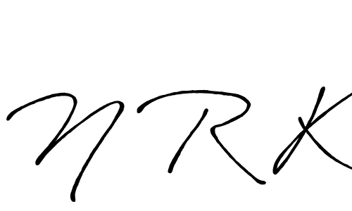 Make a beautiful signature design for name N R K. With this signature (Antro_Vectra_Bolder) style, you can create a handwritten signature for free. N R K signature style 7 images and pictures png