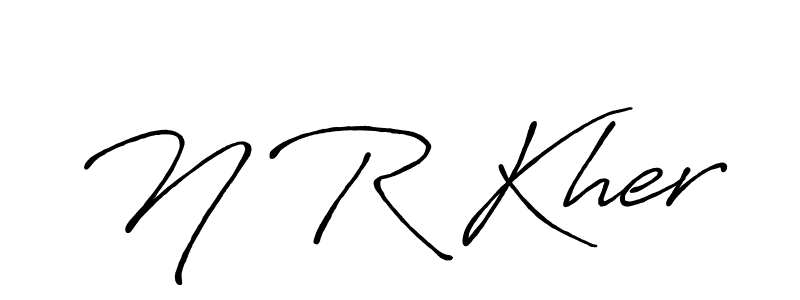 Create a beautiful signature design for name N R Kher. With this signature (Antro_Vectra_Bolder) fonts, you can make a handwritten signature for free. N R Kher signature style 7 images and pictures png