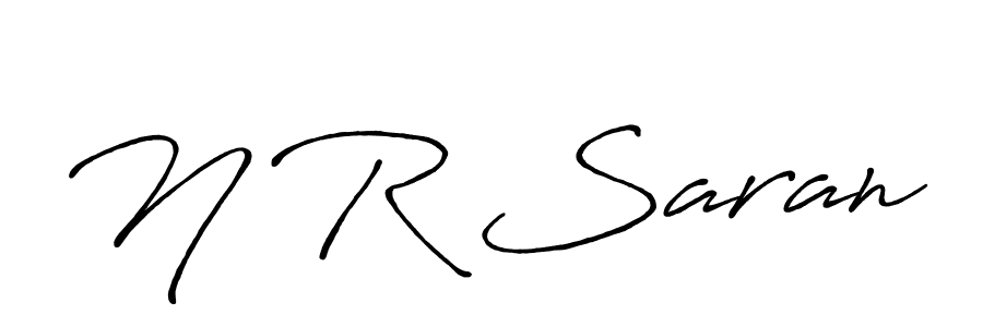 Create a beautiful signature design for name N R Saran. With this signature (Antro_Vectra_Bolder) fonts, you can make a handwritten signature for free. N R Saran signature style 7 images and pictures png