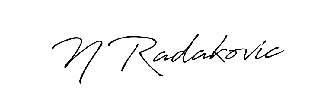 How to make N Radakovic name signature. Use Antro_Vectra_Bolder style for creating short signs online. This is the latest handwritten sign. N Radakovic signature style 7 images and pictures png