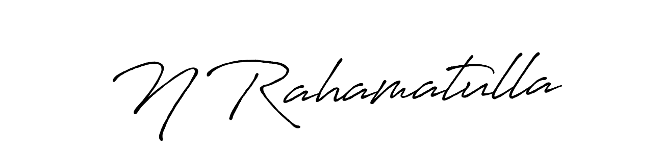 Create a beautiful signature design for name N Rahamatulla. With this signature (Antro_Vectra_Bolder) fonts, you can make a handwritten signature for free. N Rahamatulla signature style 7 images and pictures png