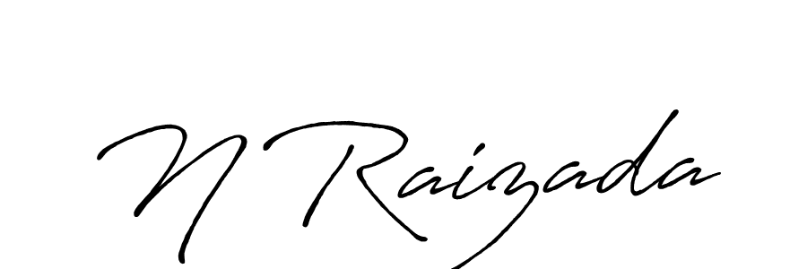 How to make N Raizada name signature. Use Antro_Vectra_Bolder style for creating short signs online. This is the latest handwritten sign. N Raizada signature style 7 images and pictures png