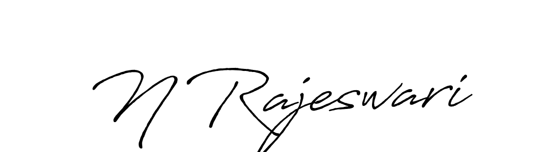 How to make N Rajeswari name signature. Use Antro_Vectra_Bolder style for creating short signs online. This is the latest handwritten sign. N Rajeswari signature style 7 images and pictures png