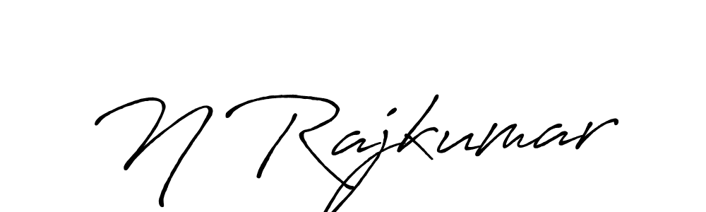 How to make N Rajkumar name signature. Use Antro_Vectra_Bolder style for creating short signs online. This is the latest handwritten sign. N Rajkumar signature style 7 images and pictures png