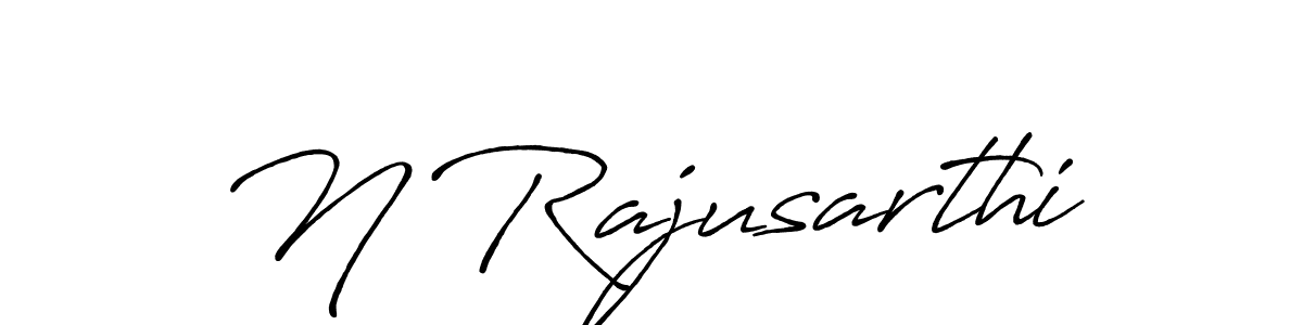 How to make N Rajusarthi name signature. Use Antro_Vectra_Bolder style for creating short signs online. This is the latest handwritten sign. N Rajusarthi signature style 7 images and pictures png