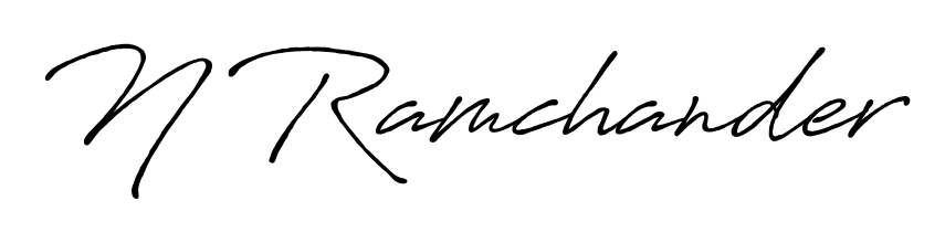 Elevate your brand with a stunning N Ramchander eSignature. The Antro_Vectra_Bolder style provides a balanced, flowing aesthetic for everyday signing. N Ramchander signature style 7 images and pictures png