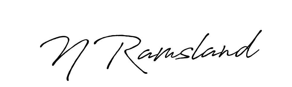 Create a beautiful signature design for name N Ramsland. With this signature (Antro_Vectra_Bolder) fonts, you can make a handwritten signature for free. N Ramsland signature style 7 images and pictures png