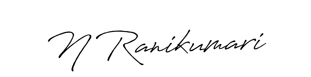 How to make N Ranikumari name signature. Use Antro_Vectra_Bolder style for creating short signs online. This is the latest handwritten sign. N Ranikumari signature style 7 images and pictures png