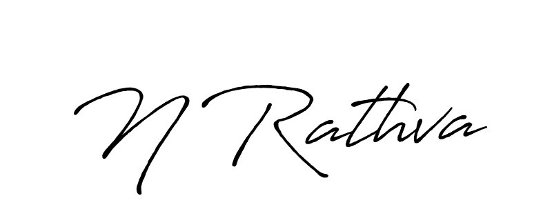 How to make N Rathva name signature. Use Antro_Vectra_Bolder style for creating short signs online. This is the latest handwritten sign. N Rathva signature style 7 images and pictures png