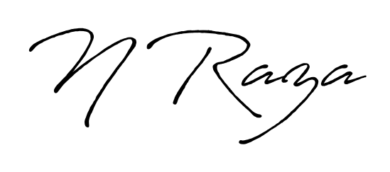 Quickly download N Raza name signature in high-resolution PNG using Antro_Vectra_Bolder style. Ready to insert into PDFs and online applications. N Raza signature style 7 images and pictures png