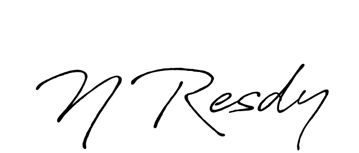 Also we have N Resdy name is the best signature style. Create professional handwritten signature collection using Antro_Vectra_Bolder autograph style. N Resdy signature style 7 images and pictures png