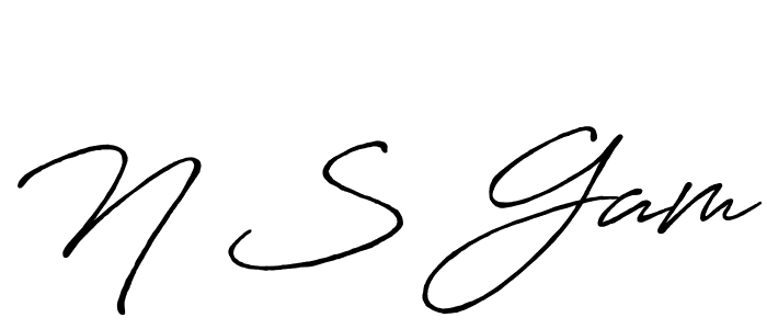 N S Gam stylish signature style. Best Handwritten Sign (Antro_Vectra_Bolder) for my name. Handwritten Signature Collection Ideas for my name N S Gam. N S Gam signature style 7 images and pictures png