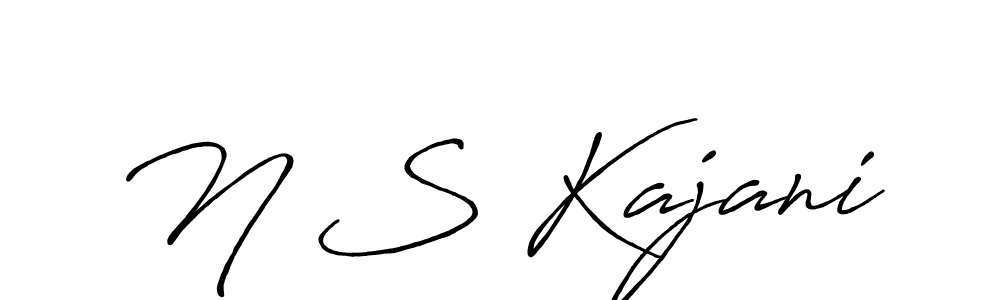 Make a beautiful signature design for name N S Kajani. With this signature (Antro_Vectra_Bolder) style, you can create a handwritten signature for free. N S Kajani signature style 7 images and pictures png