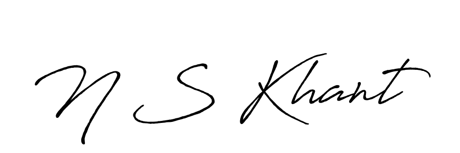 Use a signature maker to create a handwritten signature online. With this signature software, you can design (Antro_Vectra_Bolder) your own signature for name N S Khant. N S Khant signature style 7 images and pictures png