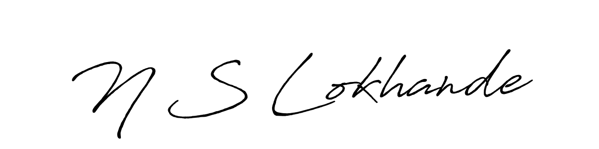 Design your own signature with our free online signature maker. With this signature software, you can create a handwritten (Antro_Vectra_Bolder) signature for name N S Lokhande. N S Lokhande signature style 7 images and pictures png