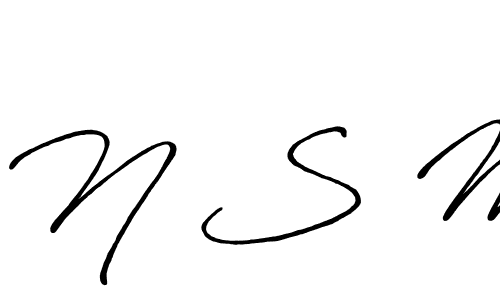 How to make N S M signature? Antro_Vectra_Bolder is a professional autograph style. Create handwritten signature for N S M name. N S M signature style 7 images and pictures png