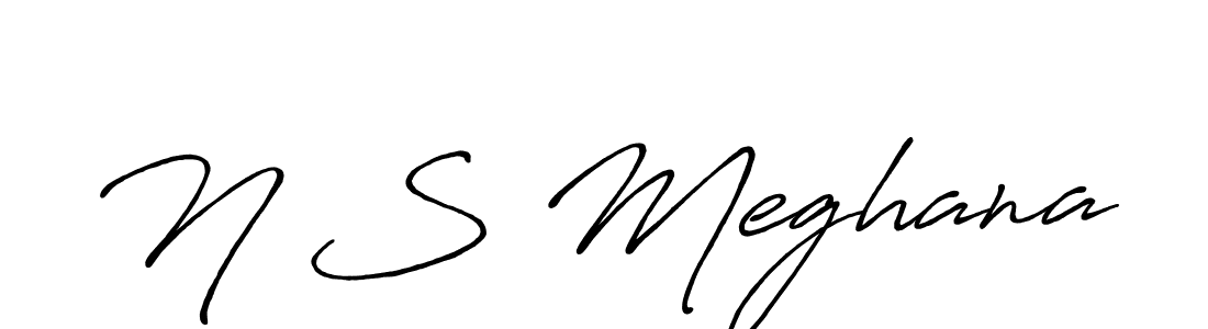 Use a signature maker to create a handwritten signature online. With this signature software, you can design (Antro_Vectra_Bolder) your own signature for name N S Meghana. N S Meghana signature style 7 images and pictures png