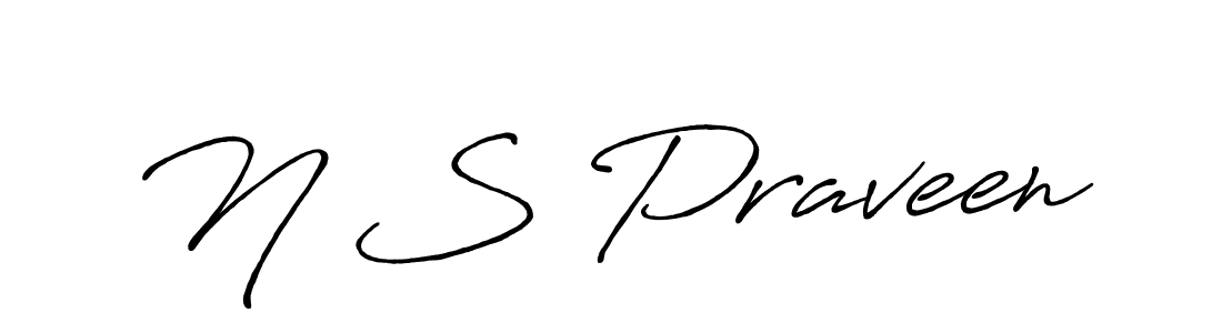 Use a signature maker to create a handwritten signature online. With this signature software, you can design (Antro_Vectra_Bolder) your own signature for name N S Praveen. N S Praveen signature style 7 images and pictures png