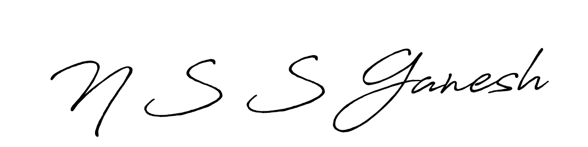 Use a signature maker to create a handwritten signature online. With this signature software, you can design (Antro_Vectra_Bolder) your own signature for name N S S Ganesh. N S S Ganesh signature style 7 images and pictures png
