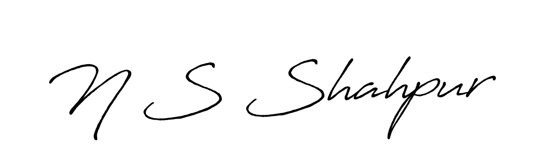 N S Shahpur stylish signature style. Best Handwritten Sign (Antro_Vectra_Bolder) for my name. Handwritten Signature Collection Ideas for my name N S Shahpur. N S Shahpur signature style 7 images and pictures png