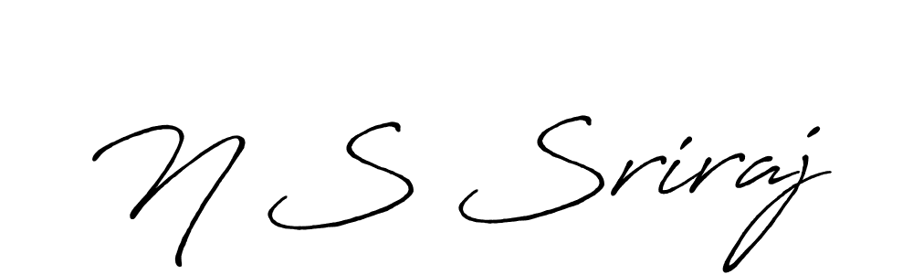 Make a beautiful signature design for name N S Sriraj. With this signature (Antro_Vectra_Bolder) style, you can create a handwritten signature for free. N S Sriraj signature style 7 images and pictures png