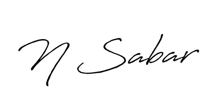 Make a beautiful signature design for name N Sabar. With this signature (Antro_Vectra_Bolder) style, you can create a handwritten signature for free. N Sabar signature style 7 images and pictures png