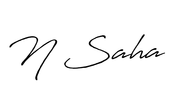 How to make N Saha name signature. Use Antro_Vectra_Bolder style for creating short signs online. This is the latest handwritten sign. N Saha signature style 7 images and pictures png