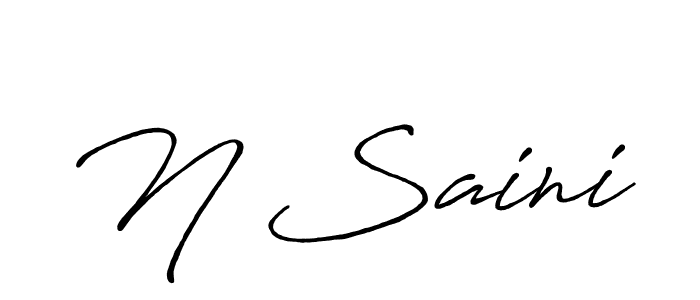 The best way (Antro_Vectra_Bolder) to make a short signature is to pick only two or three words in your name. The name N Saini include a total of six letters. For converting this name. N Saini signature style 7 images and pictures png