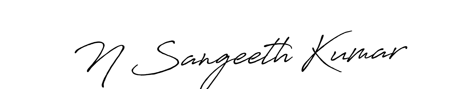 How to make N Sangeeth Kumar name signature. Use Antro_Vectra_Bolder style for creating short signs online. This is the latest handwritten sign. N Sangeeth Kumar signature style 7 images and pictures png