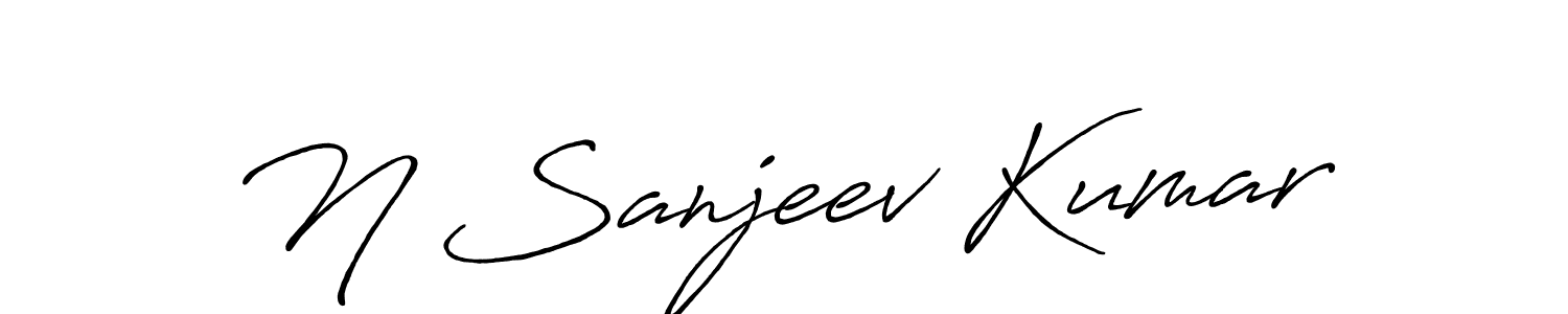 The best way (Antro_Vectra_Bolder) to make a short signature is to pick only two or three words in your name. The name N Sanjeev Kumar include a total of six letters. For converting this name. N Sanjeev Kumar signature style 7 images and pictures png