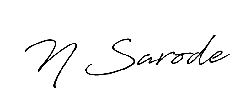 How to make N Sarode name signature. Use Antro_Vectra_Bolder style for creating short signs online. This is the latest handwritten sign. N Sarode signature style 7 images and pictures png