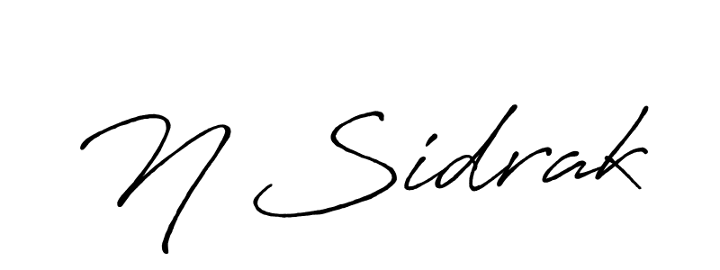 Create a beautiful signature design for name N Sidrak. With this signature (Antro_Vectra_Bolder) fonts, you can make a handwritten signature for free. N Sidrak signature style 7 images and pictures png